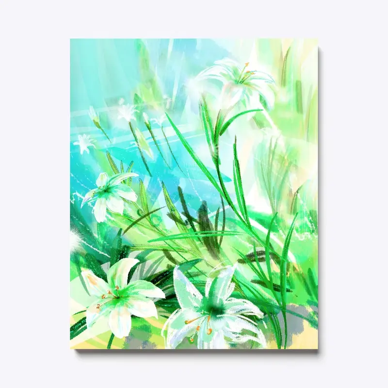 Painted Lilies Canvas Print