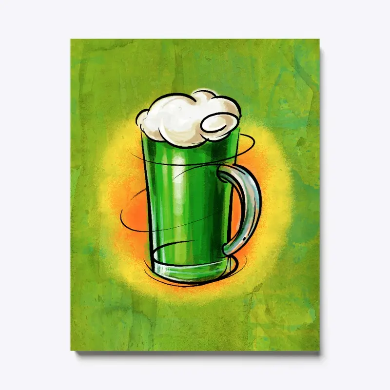 Green Beer Pitcher Canvas Print