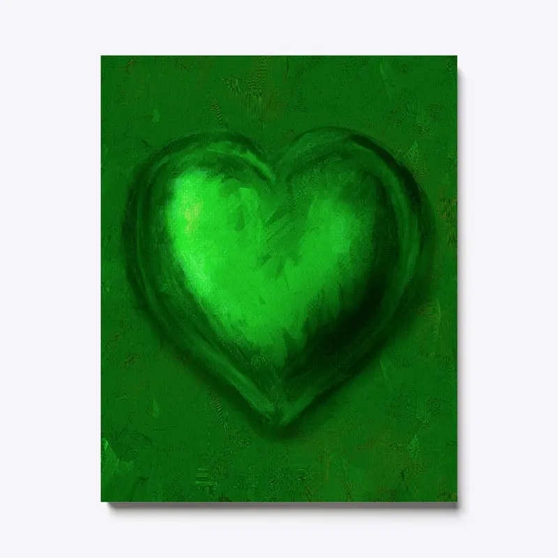 Heart Of Green Canvas Print